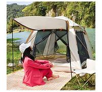 Carpas de pie para Adultos 4 Personas Puertas Dobles y Cuatro Ventanas, Carpa a Prueba de Insectos con Tapa de Campamento Resistente y Liviana para Acampar Hola