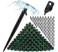 CARPATHEN 100 emisores de riego por goteo Vortex - Piezas de riego por goteo para kit de riego - Compatible con tubos de riego de ¼ de pulgada - Pulverizador de ventilador ajustable de 360 grados para