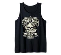 Carpe Diem Memento Mori Skull Roses Gothic Camiseta sin Mangas