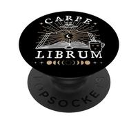 Carpe Librum Dark Academia Aesthetic Book Lover Witchy Goth PopSockets PopGrip Adhesivo