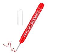 Carpenter Pen - Deep Hole Marker with 20mm Long Nib | Quick Drying Permanent Marker for Builders and Construction, ABS Material, Water-Resistant Ink for Metal Wood Glass Colloid, Black Red Blue