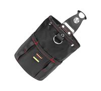 Carpenter Tool Pouch, Utility Pouch with Belt Clip, Oxford Cloth Small Storage Pocket, Sturdy Design for Woodworking, Carpenters, Decorators, Outdoor Use, Black