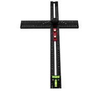 Carpentry Essential - Regla cuadrada en T de 54 cm, herramienta de alineación de perforación de aleación de aluminio de alta precisión con niveles de burbuja, medición profesional