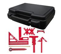 Carpentry Squares - Precision Angle Ruler Kit | 9 Piece Measuring Gauge Set Aluminum Alloy Accurate Layout Tool | Woodworking Construction Flooring Home Garage