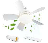 CARPESUN 45cm 5 Aspas Lámpara Ventilador de Techo con Luz Silencioso DC Ventiladores de Techo con Luz Silencioso