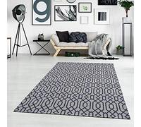 carpet city Alfombra de algodón - Gris Azul 130 x 190 cm Estilo skandi - Alfombra Moderna para salón