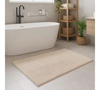 carpet city Alfombra de baño lavable beis, 40 x 60 cm, suave, antideslizante, de tacto suave