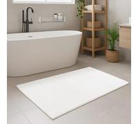 carpet city Alfombra de baño lavable blanca 67 x 110 cm - Alfombrilla de baño suave monocolor antideslizante - Alfombrilla de baño suave al tacto