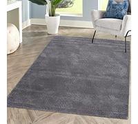 carpet city Alfombra de Pelo Corto para salón, Gris, Antracita, 120 x 160 cm, peluquería con Efecto 3D, diseño Circular para Dormitorio, Pasillo y Comedor