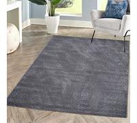 carpet city Alfombra de Pelo Corto para salón, Gris, Antracita, 140 x 200 cm, peluquería con Efecto 3D, diseño geográfico para Dormitorio, Pasillo y Comedor