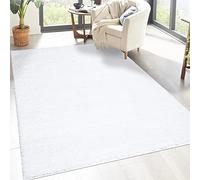 carpet city Alfombra Shaggy de pelo alto, 160 x 230 cm, color blanco, de pelo largo, moderna, mullida, suave, decoración para dormitorio
