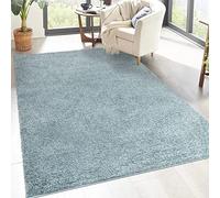 carpet city Alfombra Shaggy de pelo alto, 160 x 230 cm, turquesa, de pelo largo, monocolor, moderna, mullida, suave, decoración para dormitorio