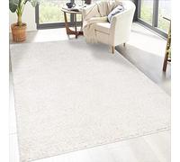 carpet city Alfombra Shaggy de pelo largo, 200 x 290 cm, color crema, moderna, lisa, moderna, mullida, suave, decoración para dormitorio