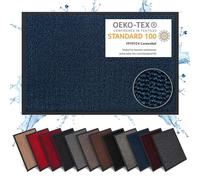 Carpet Diem Felpudo Antideslizante 80 x 120 cm - Trampa de Tierra Felpudo Exterior e Interior para una Entrada Limpia - Fácil de Cuidar - Azul-Negro