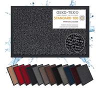 Carpet Diem Felpudo Antideslizante 90 x 150 cm - Trampa de Tierra Felpudo Exterior e Interior para una Entrada Limpia - Fácil de Cuidar - Negro-Antracita