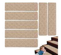 Carpet Stair Treads - Stair Carpets Adhesive Treads Steps Rugs Covers | Anti-Slip Stairs Mats | 7 Pieces Adhesive Treadss Covers For Home Kitchen Bathroom Basement Commercial Industry Outdoor