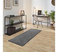 Carpet Studio Ohio Alfombra Pasillo 67x180cm, Alfombras para Dormitorio, Cocina & Pasillo, Fácil de Limpiar, Superficie Suave, Pelo Corto - Platino/Gris