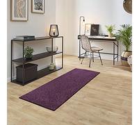 Carpet Studio Ohio Alfombra Pasillo 67x180cm, Alfombras para Dormitorio, Cocina & Pasillo, Fácil de Limpiar, Superficie Suave, Pelo Corto - Berenjena/Violeta