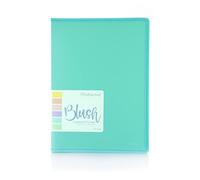 Carpeta 20 Fundas Transparentes y Bordes Reforzados en Tela - REF.2005-4 Colores BLUS PASTEL - Tamaño A4 - by Office Box (Azul Blush)