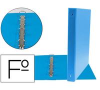 Carpeta Archivador SARO PVC Azul Celeste, Folio 4 Anillas 25 mm.