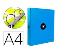 Carpeta 4 anillas 40 mm mixtas liderpapel antartik a4 forrada color azul