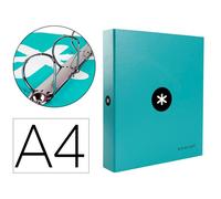 Carpeta 4 anillas 40 mm mixtas liderpapel antartik a4 forrada color menta