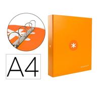 CARPETA 4 ANILLAS 40 MM MIXTAS LIDERPAPEL ANTARTIK A4 FORRADA COLOR MOSTAZA