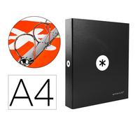 Carpeta 4 Anillas 40 Mm Mixtas Liderpapel Antartik A4 Forrada Color Negro