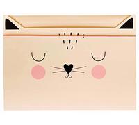 Carpeta A4 - Banda Elástica - Cartón Robusto - Soft-Touch - Impreso Dentro y Fuera - Forma Divertida para Niños - Gato