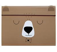Carpeta A4 - Banda Elástica - Cartón Robusto - Soft-Touch - Impreso Dentro y Fuera - Forma Divertida para Niños - Oso