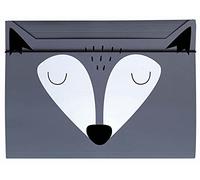 Carpeta A4 - Banda Elástica - Cartón Robusto - Soft-Touch - Impreso Dentro y Fuera - Forma Divertida para Niños - Lobo