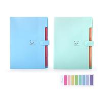 Carpeta A4 - Carpeta Clasificadora - Conjunto de 2 Piezas - Carpetas Archivadoras - Colores Turquesa y Azul - Porta-D documentos - Organizador de Documentos para Oficina, Hogar y Escuela
