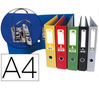 Carpeta A4 Palanca PVC Forrado Lomo Rado 52mm Colores Surtidos Compresor Metali