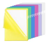 Carpeta A4 para documentos A4, 6 colores, de plástico, transparente, para guardar o organizar papeles, documentos, 31 x 22 cm, 12 unidades
