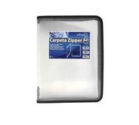 CARPETA A4 PP CON CREMALLERA ZIPPER NEGRO
