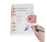 Carpeta A6, cuaderno transparente para 6 anillas, bloc de notas anual, para entrenamiento, estudio, cumpleaños, oficina, lectura mental, vacaciones, hábito - Tareas, fiestas en casa, planificación de