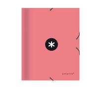 Carpeta liderpapel antartik clasificadora a4 12 departamentos goma carton forrado color coral - AW54