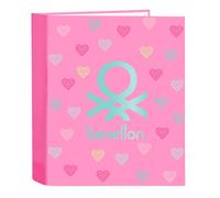 Carpeta Archivador BENETTON Heart, Folio 4 Anillas 40 mm.