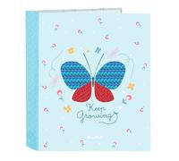 Carpeta Folio 4 Anillas 35 mm. Lomo Ancho Blackfit8 Mariposa