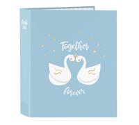 Carpeta Folio 4 Anillas 35 Mm. Lomo Ancho Glowlab "Cisnes" 27 x 33 x 6 cm.