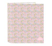Carpeta Archivador VMB Pink Flowers, Folio 4 Anillas 40 mm.