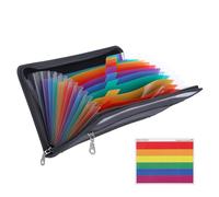 Carpeta archivadora A5 con cremallera, 13 compartimentos, organizador de documentos, carpeta A5, con compartimentos, organizador de dinero, libro del hogar con compartimentos para billetes, cheques,