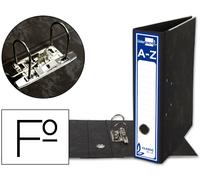 Carpeta Archivadora Clásica Cartón Rayado Azul Folio Gaspeada Negra Sin Caja