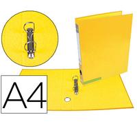 Carpeta Archivadora Color System A4 Carton rayado 2 Anillas 25mm Lomo Mixto 40mm sin Caja Amarilla