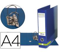 Carpeta Archivadora Color System A4 Carton rayado 2 Anillas de 75mm Lomo 80mm sin Caja Azul