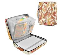 Carpeta archivadora de poliéster de 14.2 x 10.6 x 3 pulgadas, impermeable, organizador de documentos A4 con 7 bolsillos y carpeta de 3 anillos (diseño de jirafa tropical)