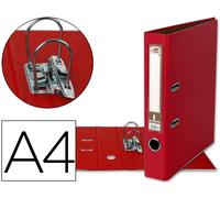 Archivador de palanca liderpapel a4 documenta forrado pvc con rado lomo 52mm rojo compresor metalico - AY07