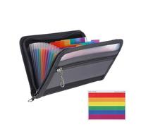 Carpeta archivadora para documentos con cremallera, 13 compartimentos, organizador de documentos, A5, con compartimentos, organizador de dinero, libro del hogar con compartimentos para billetes