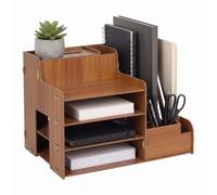 Carpeta archivadora Relaxdays, DIN A4, para oficina, marrón oscuro