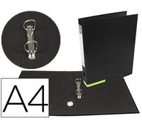 Carpeta de 2 anillas 25 mm mixtas liderpapel a4 forrado color system con ollao y tarjetero negro